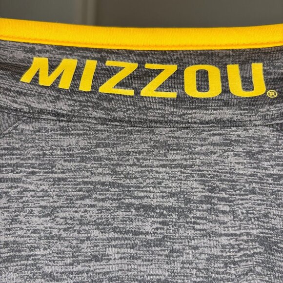 MIZZOU Performance 1/4 Zip Mens M Gray Gold Long Sleeve Stretch - Picture 5 of 7